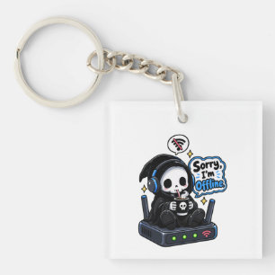 Sorry I'm offline introvert gamer humour Key Ring