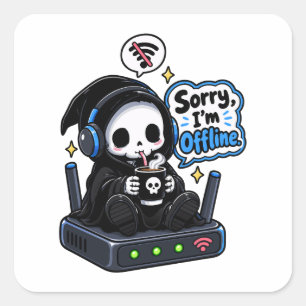 Sorry I'm offline introvert gamer humour Square Sticker