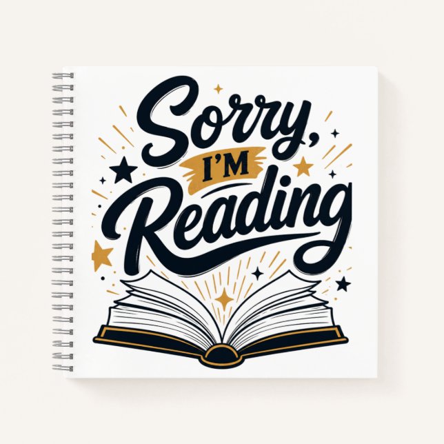 Sorry, I'm Reading Book Lover Typography Design (Front)