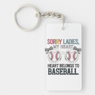 Sorry Ladies Baseball Love Design Key Ring