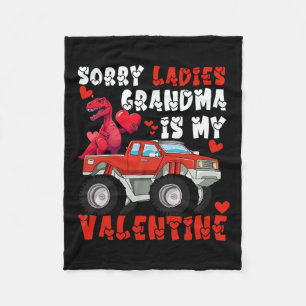 Sorry Ladies Grandma Is My Valentine Day Kids Boys Fleece Blanket