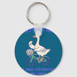 Sorry late was retrieving eggs funny goose ivf key ring