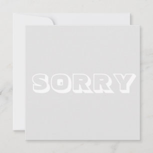 Sorry, light grey white modern bold card