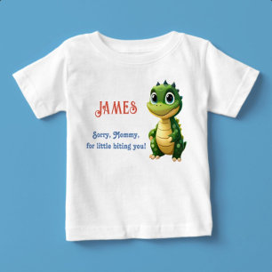 Sorry Mommy for little biting you Custom Name Baby T-Shirt
