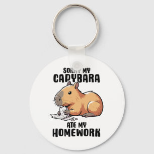Sorry My Capybara Ate My Homework Funny Capybara L Key Ring