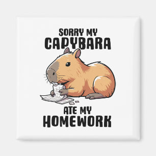 Sorry My Capybara Ate My Homework Funny Capybara L Magnet