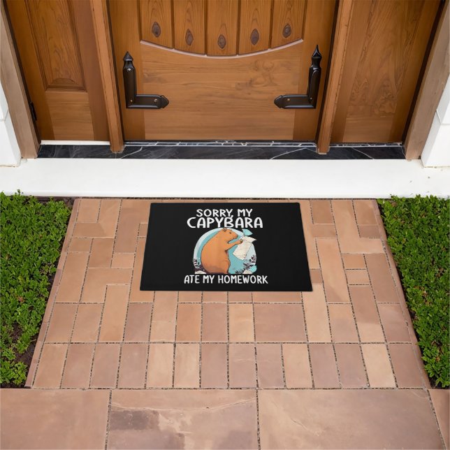Sorry My Capybara Ate My Homework Funny Doormat (Outdoor)