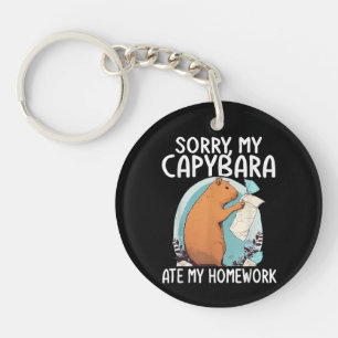 Sorry My Capybara Ate My Homework Funny Key Ring