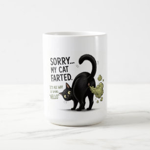 Sorry My Cat Farted Funny Black Cat Humour Coffee Mug