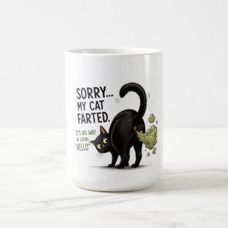 Sorry My Cat Farted Funny Black Cat Humour Coffee Mug