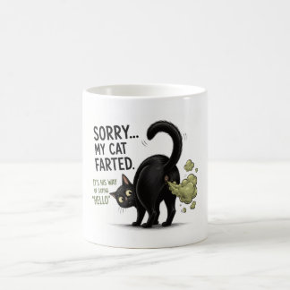 Sorry My Cat Farted Funny Black Cat Humour Coffee Mug
