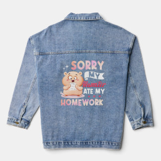 Sorry My Hamster Ate My Homework   Denim Jacket
