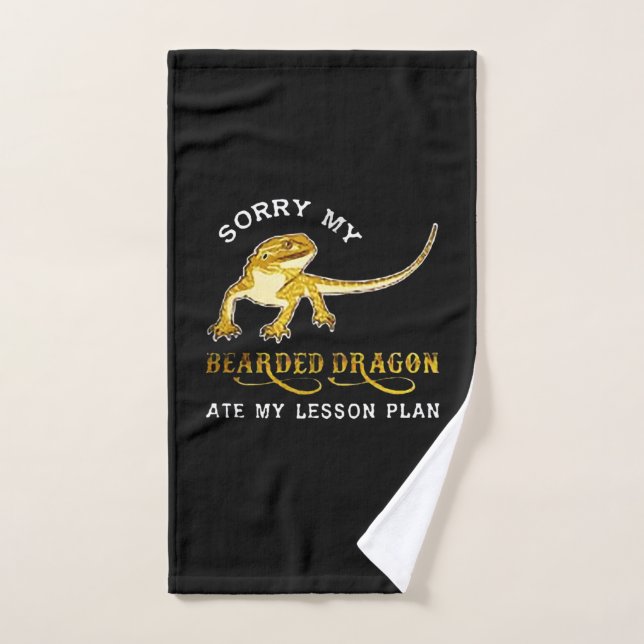 Sorry my Iguana bearded dragon ate my lesson plan. Hand Towel (Hand Towel)