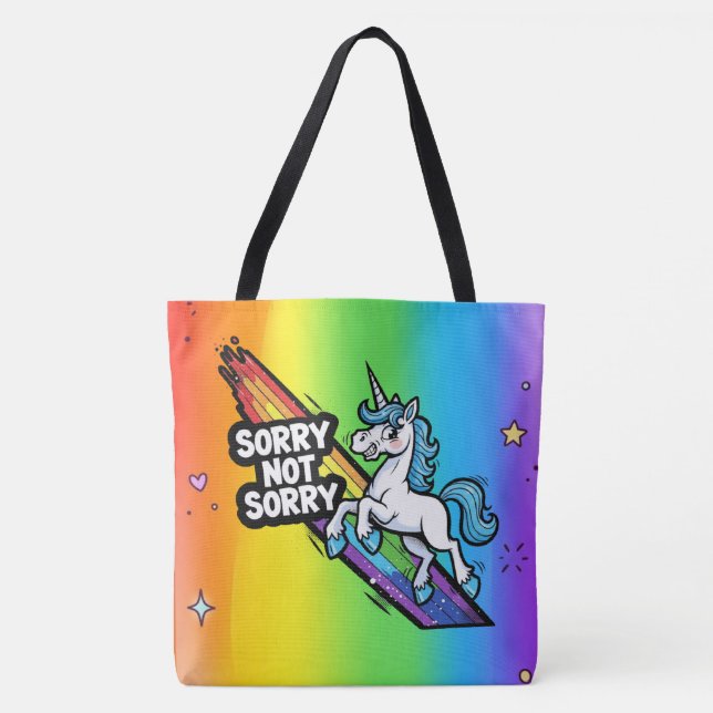 Sorry not Sorry Unicorn Tote Bag (Front)