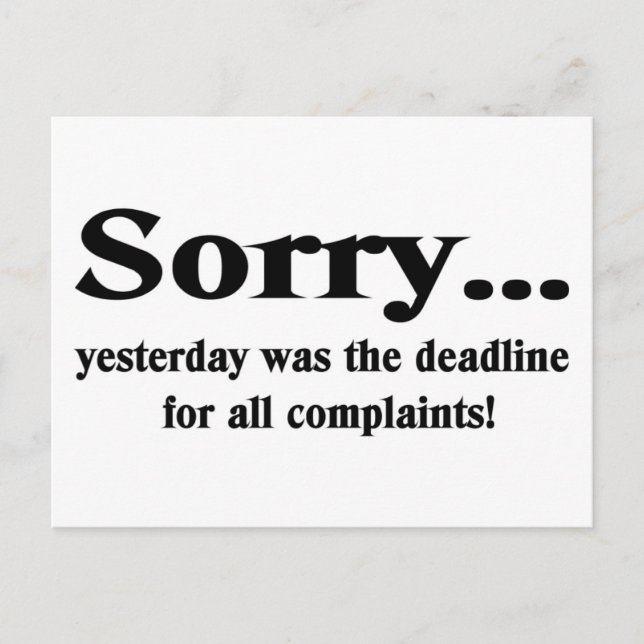 Sorry Postcard (Front)