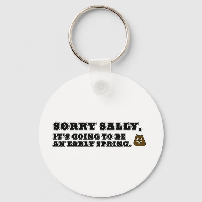 Sorry Sally, early Spring Key Ring (Front)