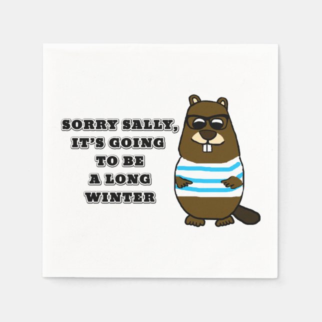 Sorry Sally, Long Winter Napkin (Front)
