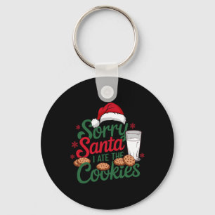 Sorry Santa I Ate The Cookies Naughty Cookie Eater Key Ring