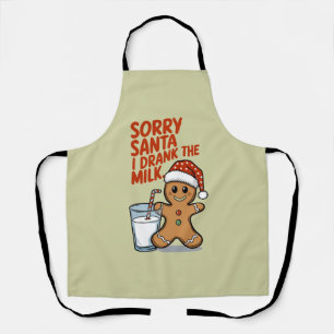 Sorry Santa I Drank The Milk Baby Christmas Outfit Apron