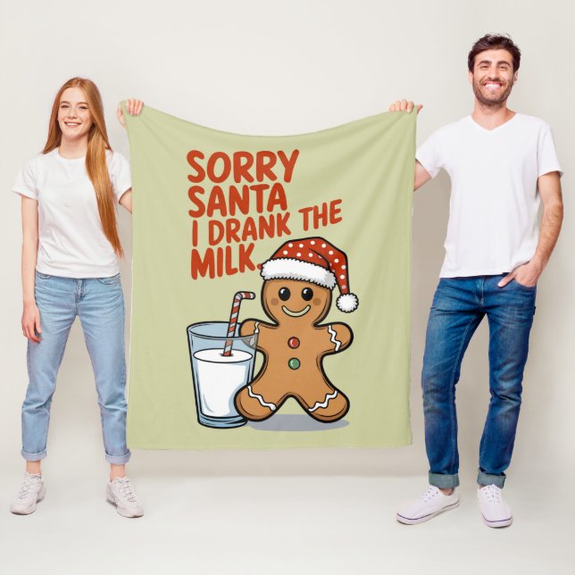Sorry Santa I Drank The Milk Baby Christmas Outfit Fleece Blanket (In Situ)