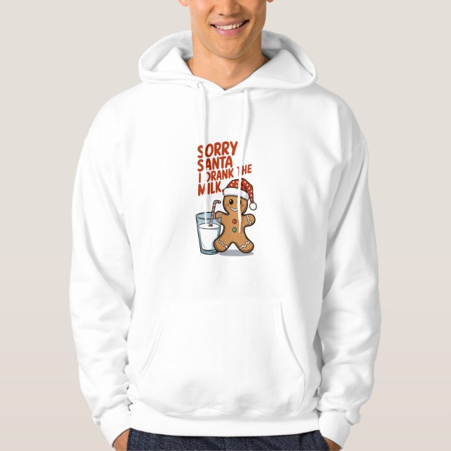 Sorry Santa I Drank The Milk Baby Christmas Outfit Hoodie (Front)