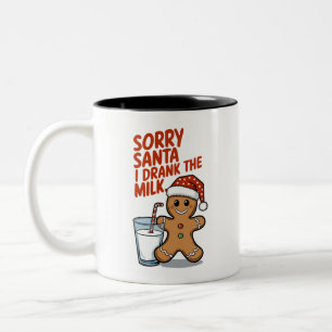 Sorry Santa I Drank The Milk Baby Christmas Outfit Two-Tone Coffee Mug
