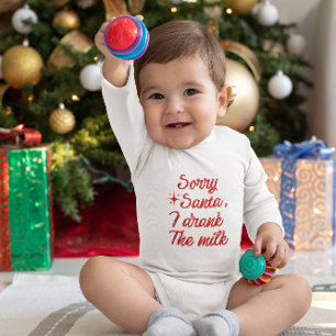 Sorry Santa I Drank the Milk for christmas Baby Bodysuit