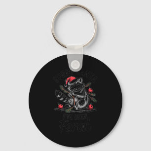 Sorry Santa I’ve Been Feral Funny Raccoon Christma Key Ring
