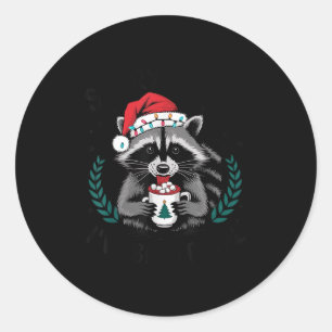 Sorry Santa I've Been Feral Christmas Holiday Racc Classic Round Sticker