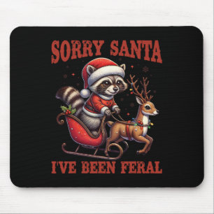 Sorry Santa I've Been Feral Funny Racoon Xmas Lig Mouse Mat
