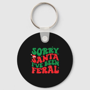 Sorry Santa I've Been Feral Kid's Christmas Boy Gi Key Ring