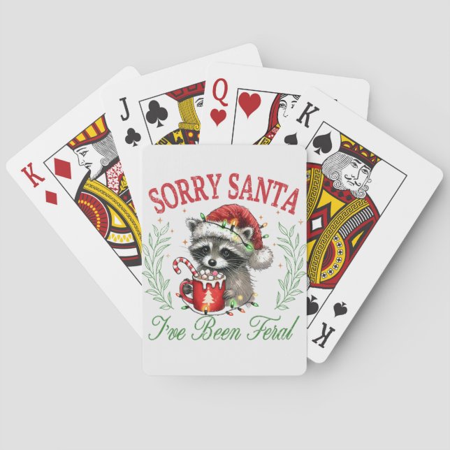 Sorry Santa, I've Been Feral Playing Cards (Back)