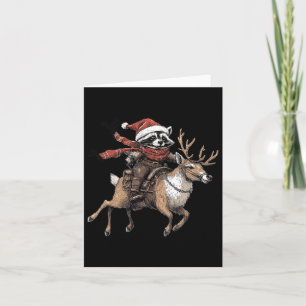 Sorry Santa Ive Been Feral Racoon Riding Reindeer Card