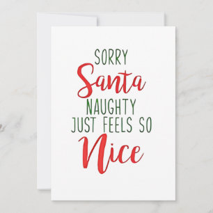 Sorry Santa Naughty Just Feels So Nice Thank You Card