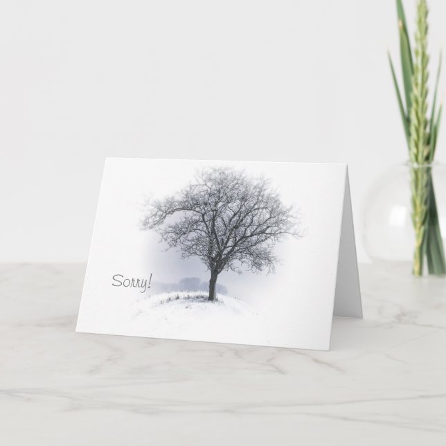Sorry Tree standing alone winter scene customised Card (Front)