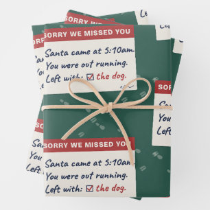 Sorry We Missed You Funny Runner Christmas Wrapping Paper Sheet