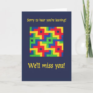 ''Sorry You're Leaving' Card - Patchwork Quilt