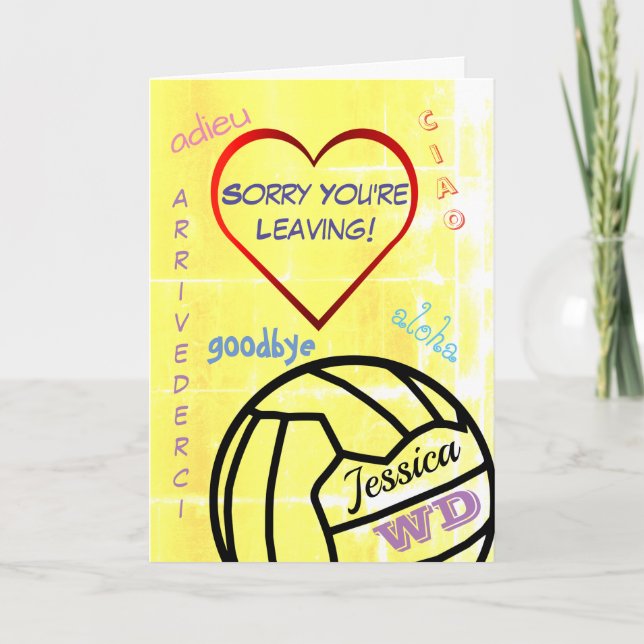 Sorry You're Leaving Netball Personalised Card (Front)