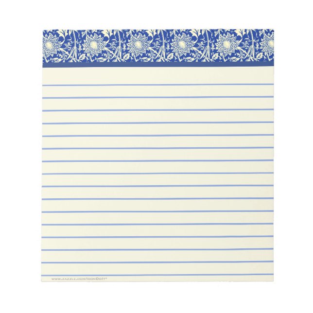 Sorta Blue Calico (Lined) Notepad (Front)