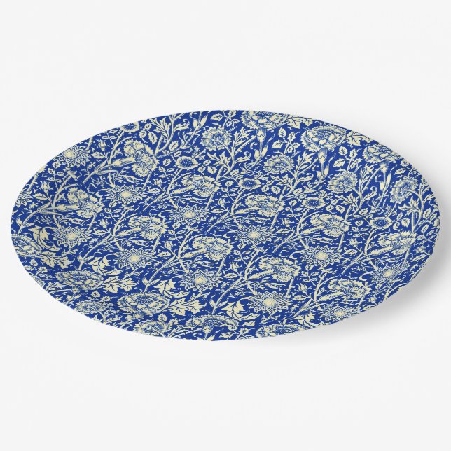 Sorta Blue Calico Paper Plate (Angled)
