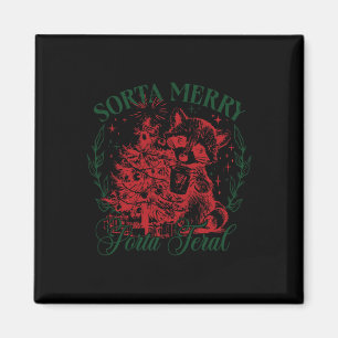 Sorta Merry Sorta Feral Funny Racoon Lovers Chris Magnet