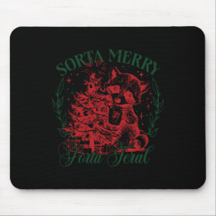Sorta Merry Sorta Feral Funny Racoon Lovers Chris Mouse Mat