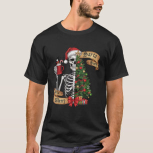Sorta Merry Sorta Scary Funny Christmas Skeleton T T-Shirt