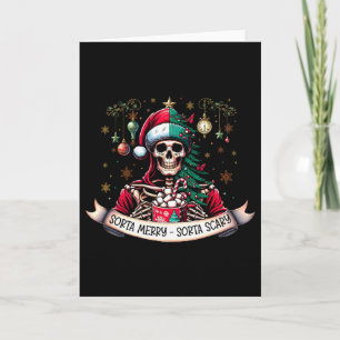 Sorta Merry Sorta Scary Skeleton Hot Cocoa Christm Card