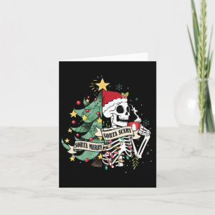 Sorta Merry Sorta Scary Skeleton Hot Cocoa Christm Card