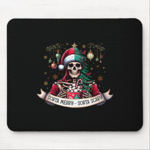 Sorta Merry Sorta Scary Skeleton Hot Cocoa Christm Mouse Mat