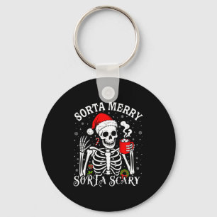 Sorta Merry Sorta Y Retro Skeleton Hot Cocoa Chris Key Ring