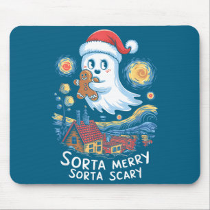 Sorta Merry Sorta Y Santa Ghost Christmas Gingerbr Mouse Mat