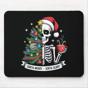 Sorta Merry Sorta Y Santa Skeleton Cocoa Christmas Mouse Mat