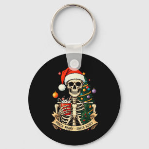 Sorta Merry Sorta Y Skeleton Hot Cocoa Christmas P Key Ring
